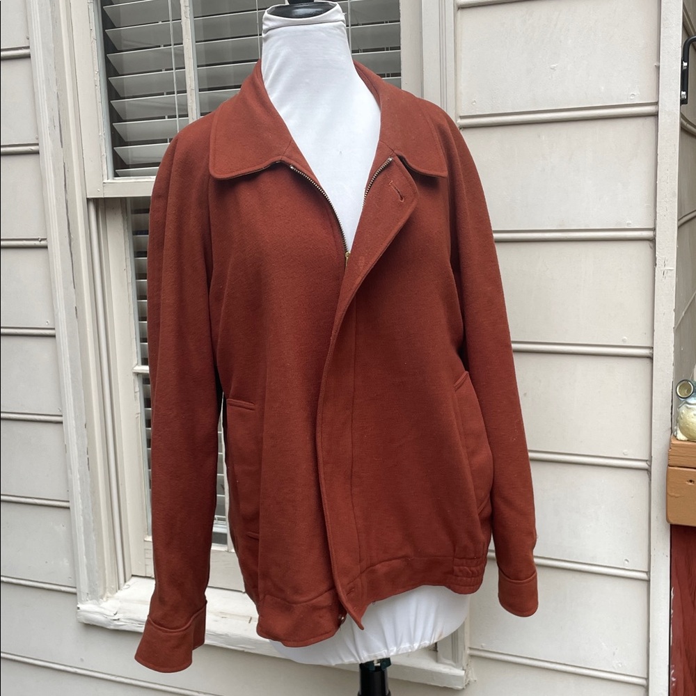 Vintage Burberry Harrington Wool Rust Jacket